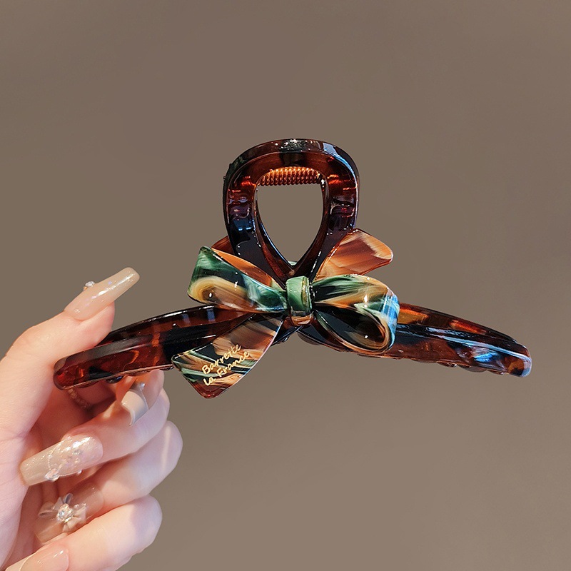 Hair Clip Claw Large - 1/2pcs Enamel oil painting bow shark
