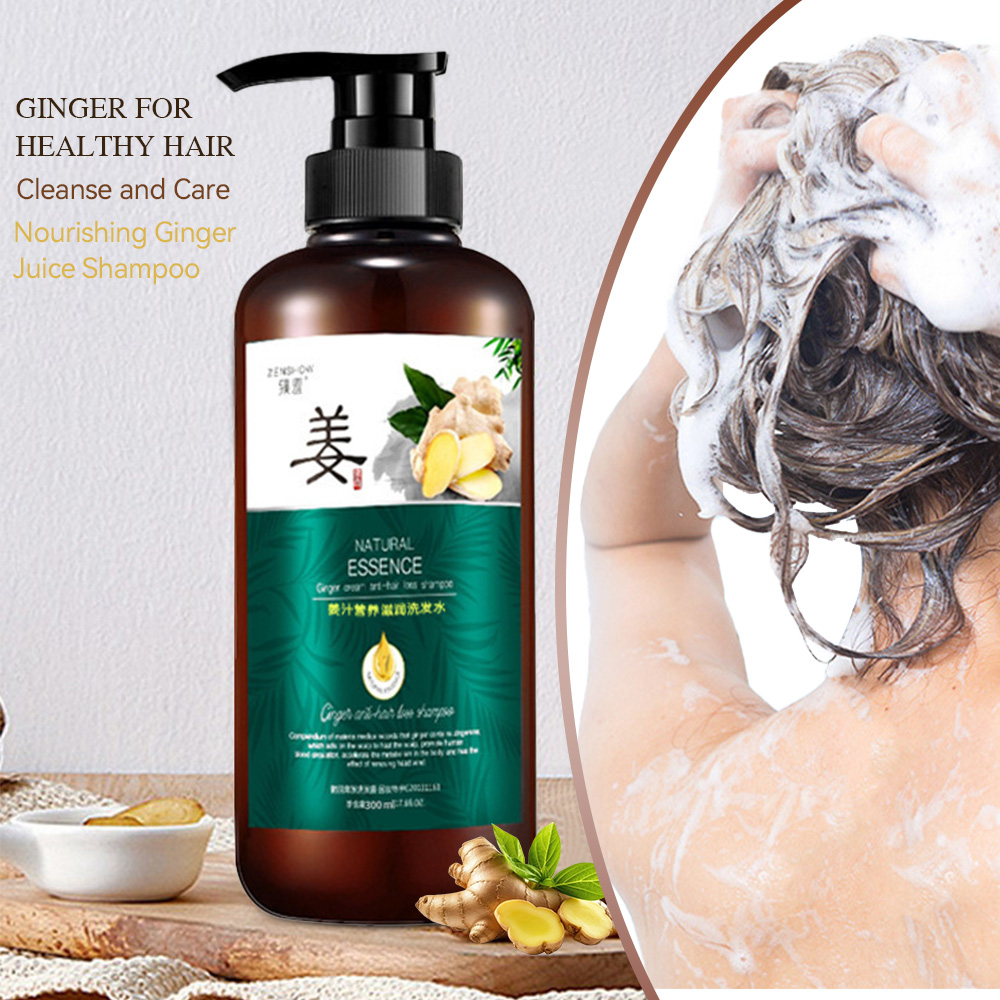Hair Care For Dry And Frizzy Hair - Ginger Hair Growth Essential Oil Shampoo