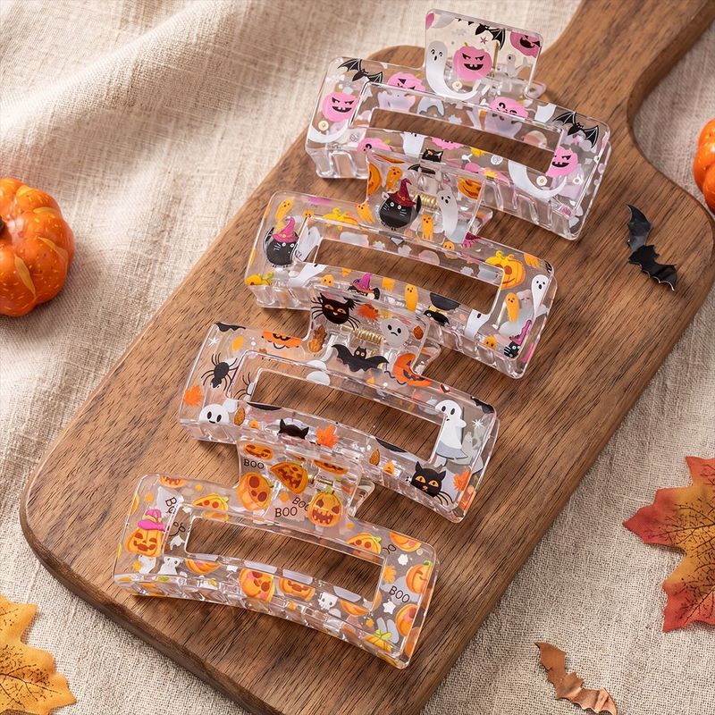 Hair Care Gift Set - 4pcs/set Halloween Hair Claw Clips Transparent