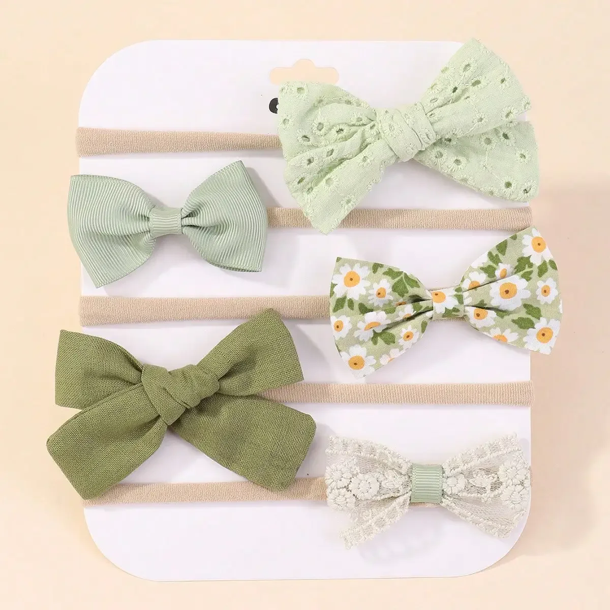 Hair Care Gift Set - 5Pcs/Set Baby Elastic Headband Newborn Flower