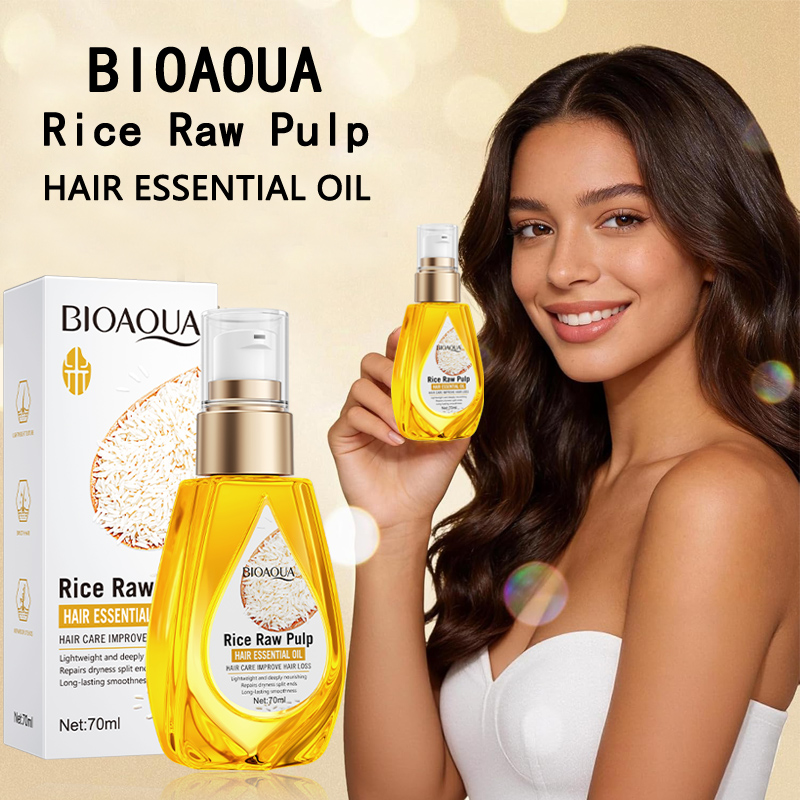 Hair Care For Dry And Frizzy Hair - Rice puree hair care essential oil,