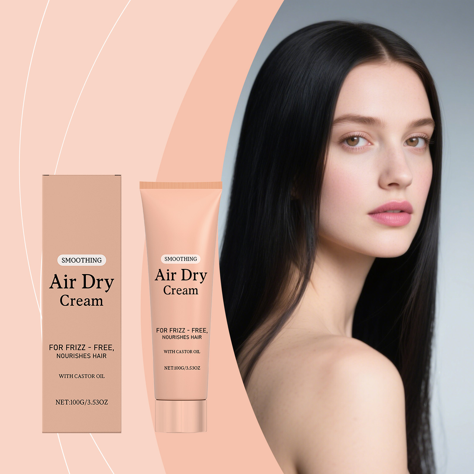 Hair Care For Dry And Frizzy Hair - Air Dry Smoothing Hair Cream Anti