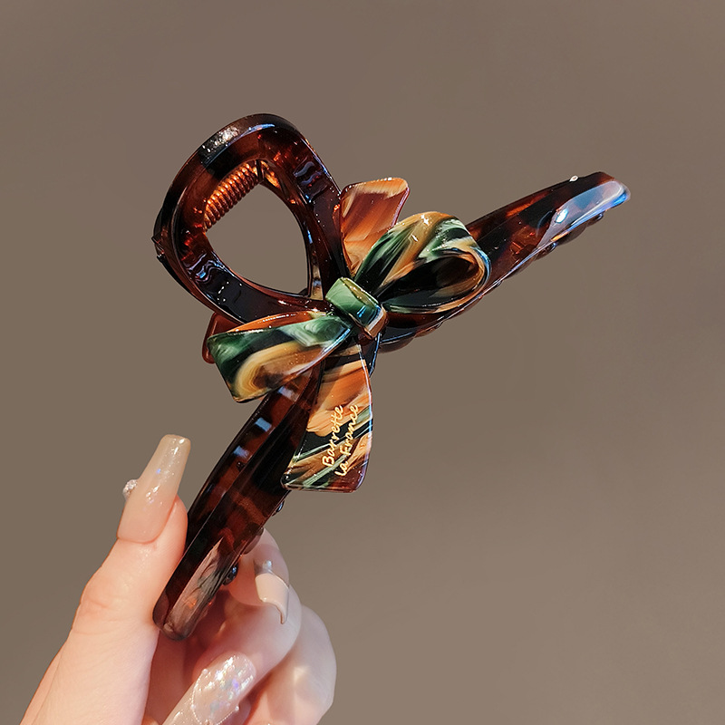 1/2pcs Enamel oil painting bow - Hair Clip Claw Large ulasan dan harga