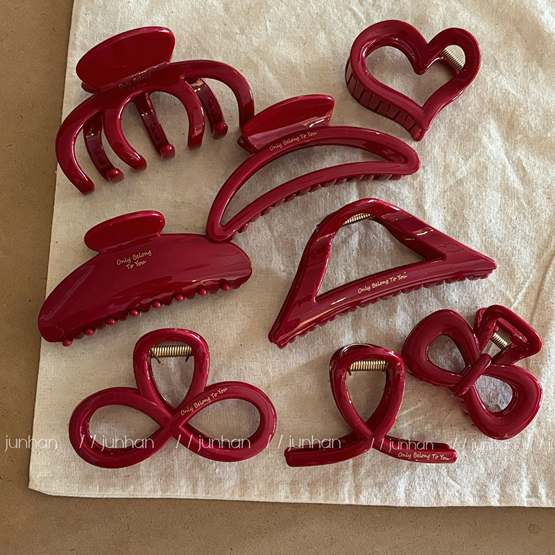 French Red Collection! Large G - Hair Clip Claw Large ulasan dan harga