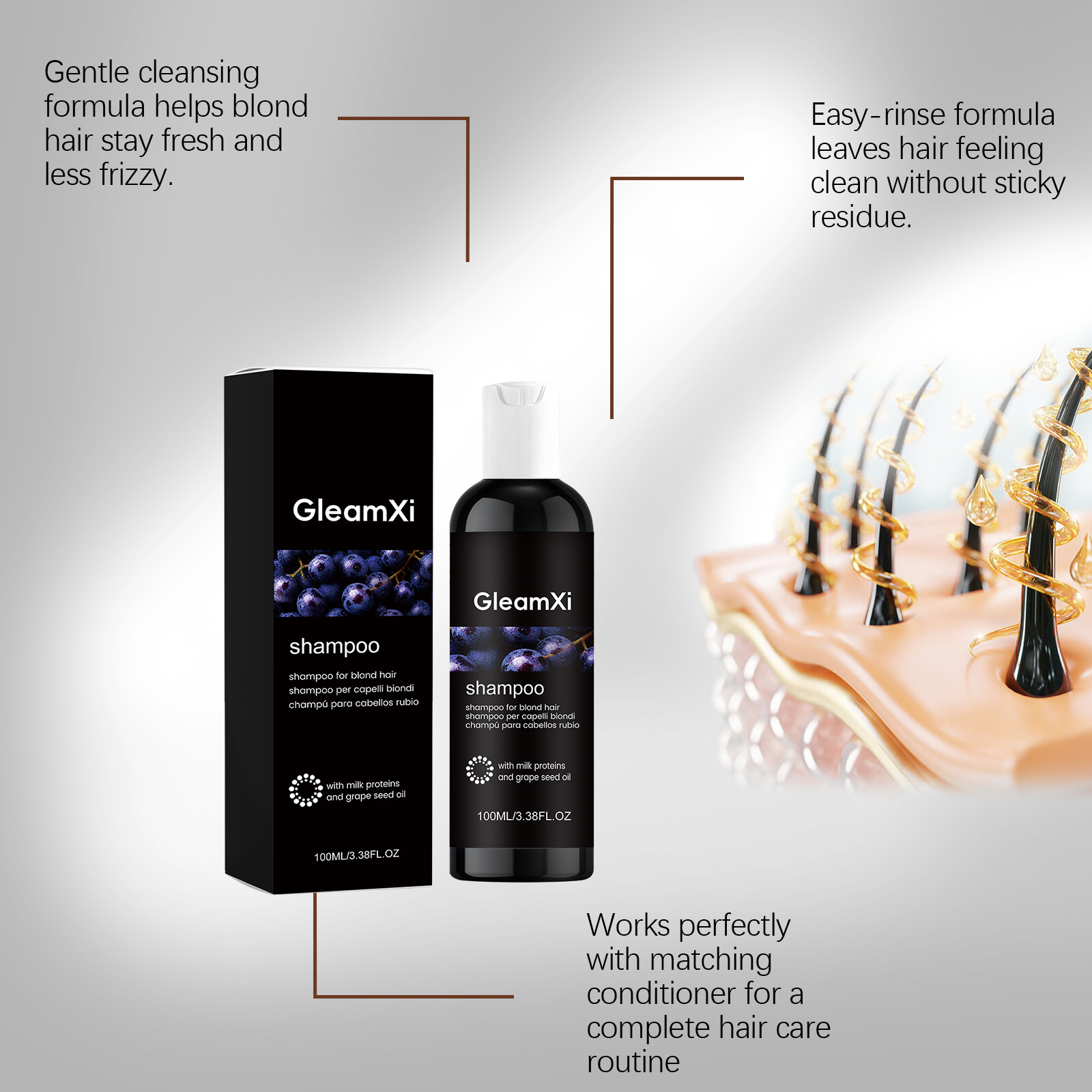 GleamXi Blonde Hair Color Prot - Hair Care For Dry And Frizzy Hair ulasan dan harga