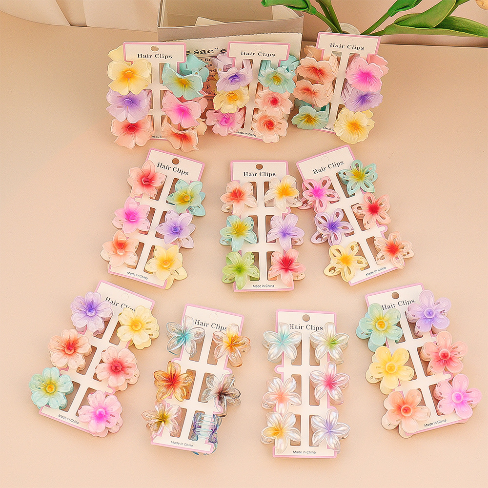 6Pcs Fashion Colorful Transpar - Hair Clip Claw Large ulasan dan harga