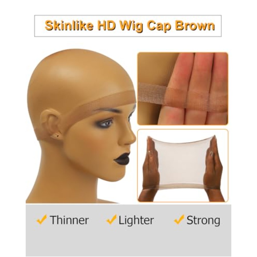 Brown SKINLIKE HD Wig Cap, 12  - Wig Cap Stocking ulasan dan harga