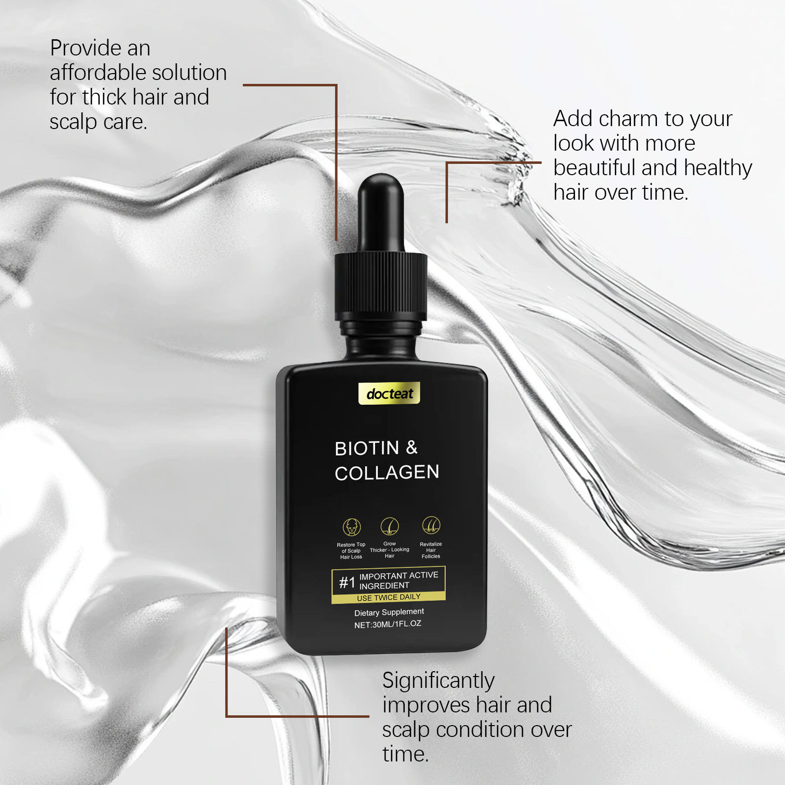 Collagen Hair Growth Drops Hyd - Hair Care For Dry And Frizzy Hair ulasan dan harga