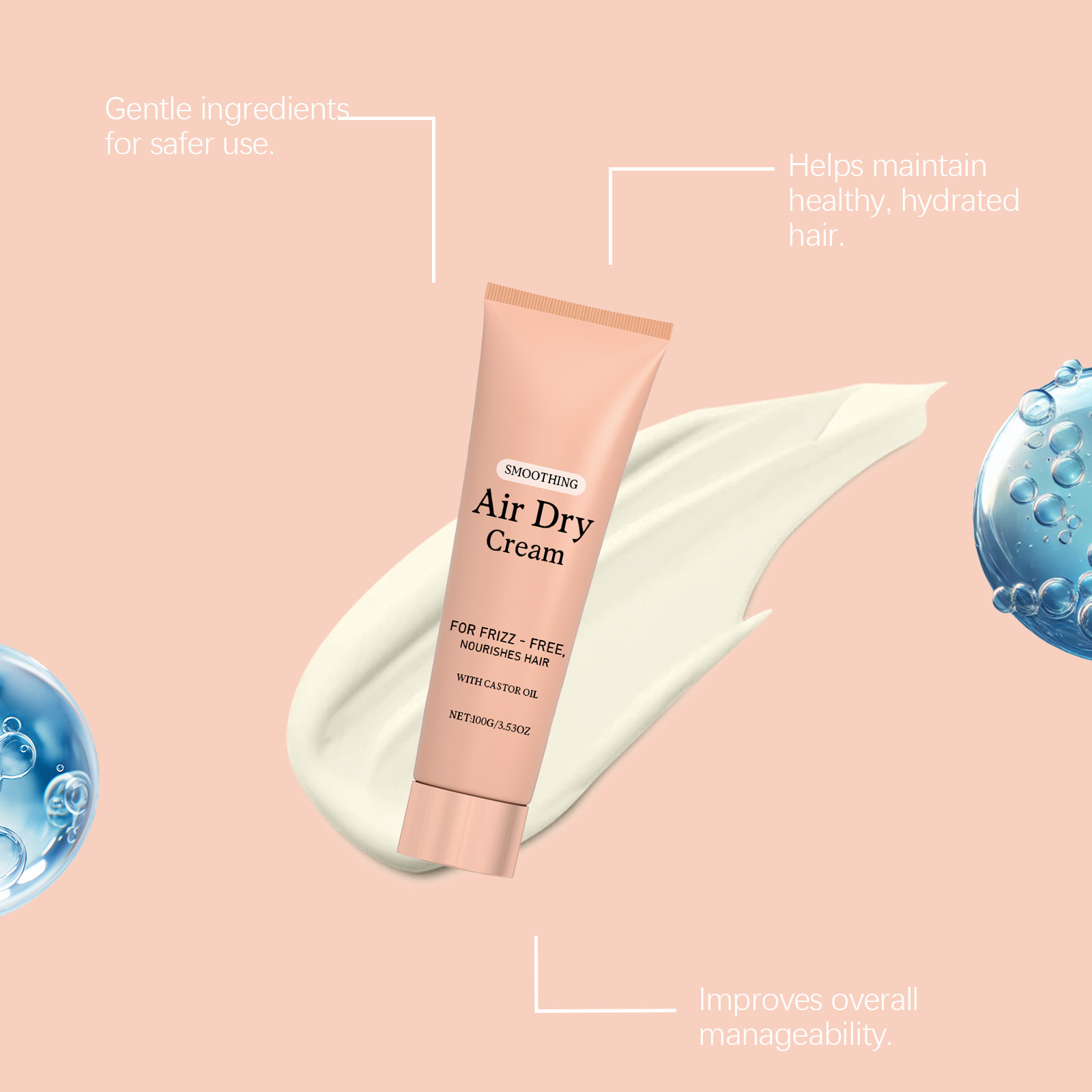 Air Dry Smoothing Hair Cream A - Hair Care For Dry And Frizzy Hair ulasan dan harga